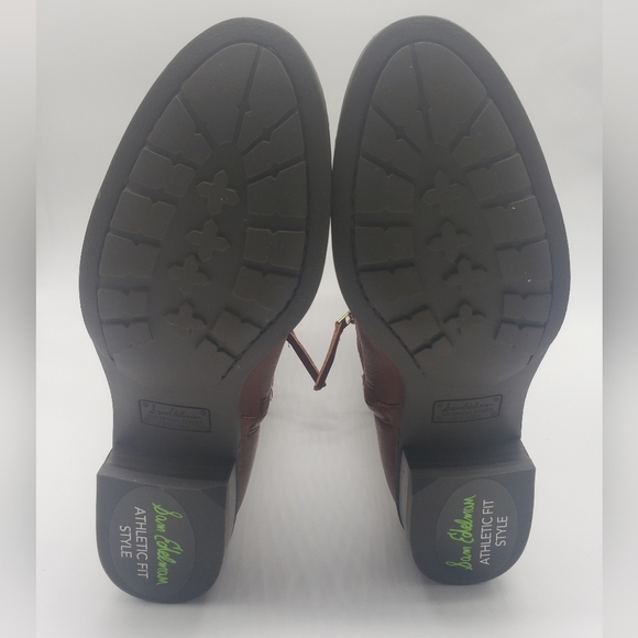 376- Sam Edelman Prina2 Red Wood Leather Women's Boots Size 6.5 Wide Calf NWT - Picture 8 of 12